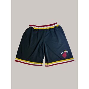 Miami Heat Fanatics NBA Basketball Shorts Men's Large Black Red Yellow